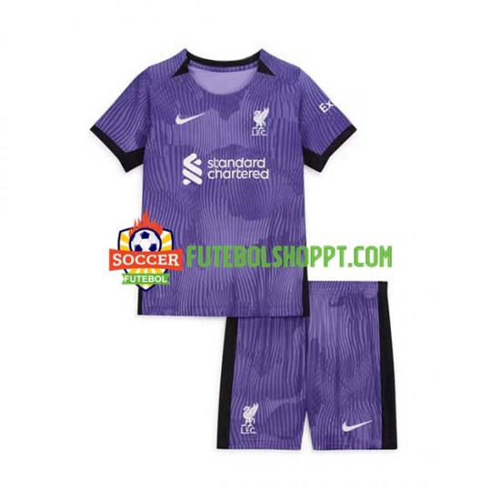 Camisola Júnior Liverpool Terceiro Equipamento 2023-2024 Manga Curta