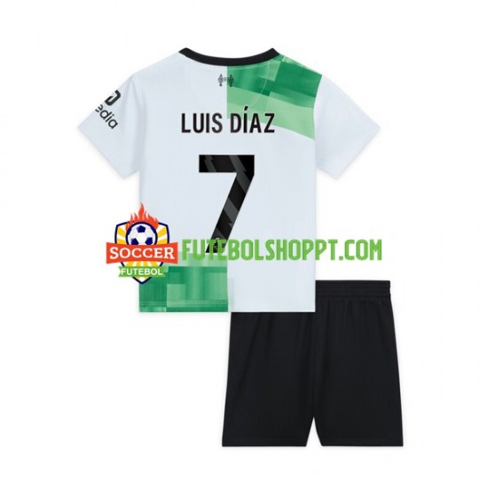 Camisola Júnior Liverpool Luis Diaz 7 Alternativa Equipamento 2023-2024 Manga Curta