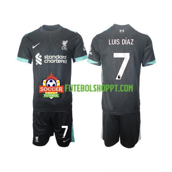 Camisola Júnior Liverpool Luis Diaz 7 Alternativa Equipamento 2024-2025 Manga Curta