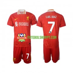 Camisola Júnior Liverpool Luis Diaz 7 Principais Equipamento 2024-2025 Manga Curta