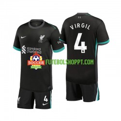 Camisola Júnior Liverpool Virgil 4 Alternativa Equipamento 2024-2025 Manga Curta