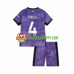 Camisola Júnior Liverpool Virgil van Dijk 4 Terceiro Equipamento 2023-2024 Manga Curta