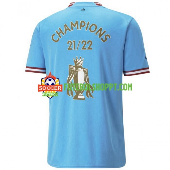 Camisola Homem Manchester City Champions Principais Equipamento 2022-2023 Manga Curta