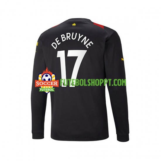 Camisola Homem Manchester City De Bruyne 17 Alternativa Equipamento 2022-2023 Manga Comprida