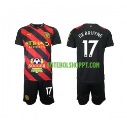 Camisola Júnior Manchester City De Bruyne 17 Alternativa Equipamento 2022-2023 Manga Curta