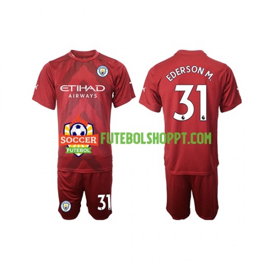 Camisola Júnior Manchester City Ederson M. 31 Guarda-redes Principais Equipamento 2022-2023 Manga Curta