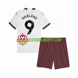 Camisola Júnior Manchester City Erling Haaland 9 Alternativa Equipamento 2023-2024 Manga Curta