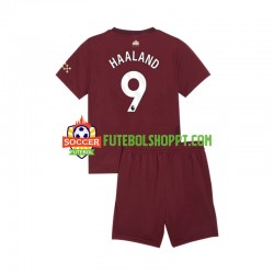 Camisola Júnior Manchester City Erling Haaland 9 Terceiro Equipamento 2024-2025 Manga Curta