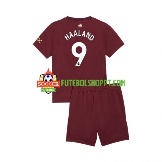 Camisola Júnior Manchester City Erling Haaland 9 Terceiro Equipamento 2024-2025 Manga Curta