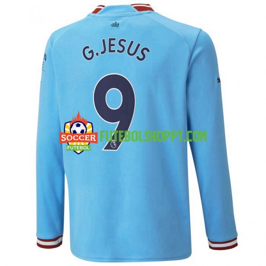 Camisola Homem Manchester City G.Jesus 9 Principais Equipamento 2022-2023 Manga Comprida