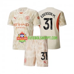 Camisola Júnior Manchester City Ederson M 31 Guarda-redes Terceiro Equipamento 2024-2025 Manga Curta