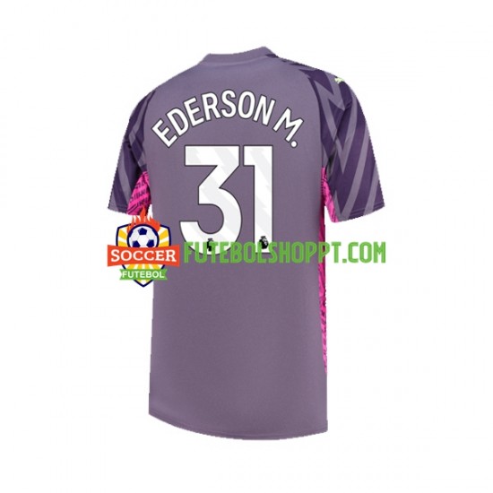 Camisola Homem Manchester City Ederson Moraes 31 Guarda-redes Alternativa Equipamento 2023-2024 Manga Curta
