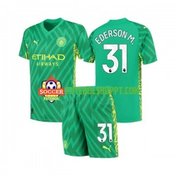 Camisola Júnior Manchester City Ederson Moraes 31 Guarda-redes Principais Equipamento 2023-2024 Manga Curta