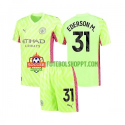 Camisola Júnior Manchester City Ederson Moraes 31 Guarda-redes Terceiro Equipamento 2023-2024 Manga Curta
