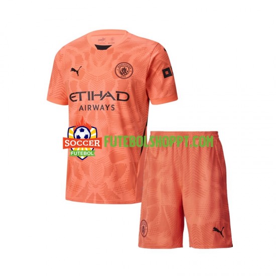 Camisola Júnior Manchester City Guarda-redes Alternativa Equipamento 2024-2025 Manga Curta
