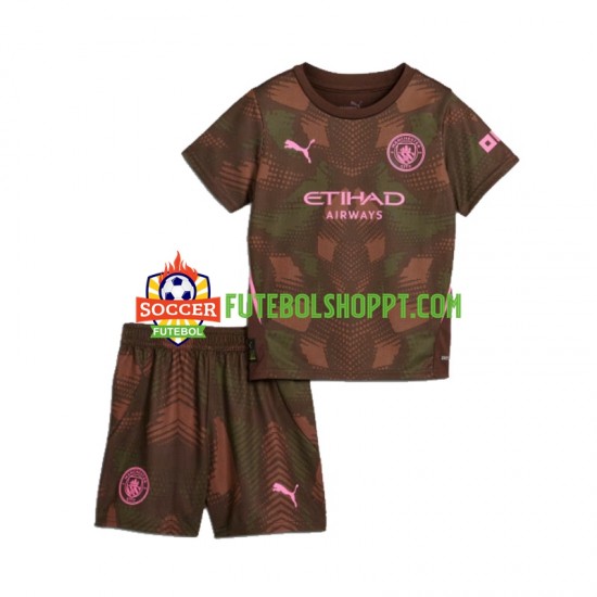 Camisola Júnior Manchester City Guarda-redes Principais Equipamento 2024-2025 Manga Curta