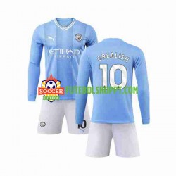 Camisola Júnior Manchester City Grealish 10 Principais Equipamento 2023-2024 Manga Comprida