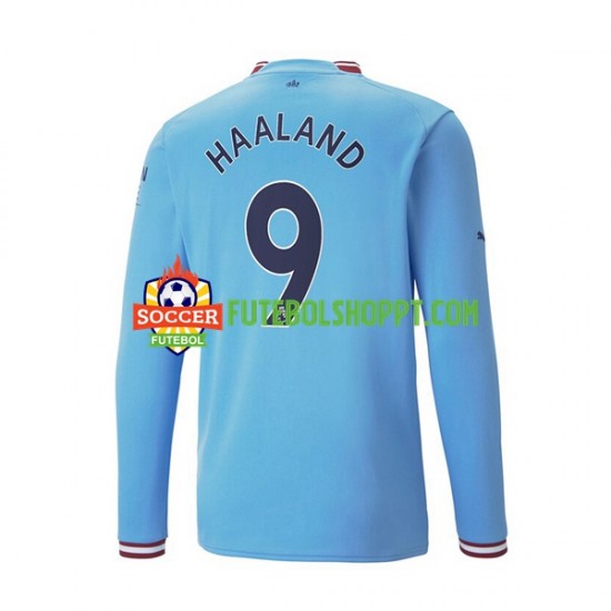 Camisola Homem Manchester City Haaland 9 Principais Equipamento 2022-2023 Manga Comprida