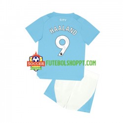 Camisola Júnior Manchester City Haaland 9 Principais Equipamento 2023-2024 Manga Curta