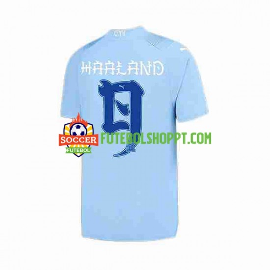 Camisola Homem Manchester City Haaland 9 Special Printing Principais Equipamento 2023-2024 Manga Curta