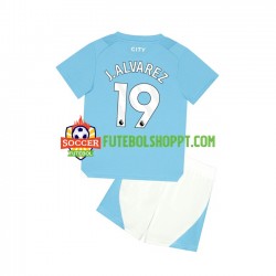 Camisola Júnior Manchester City J. ALVAREZ 19 Principais Equipamento 2023-2024 Manga Curta