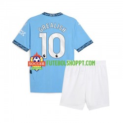 Camisola Júnior Manchester City Jack Grealish 10 Principais Equipamento 2024-2025 Manga Curta