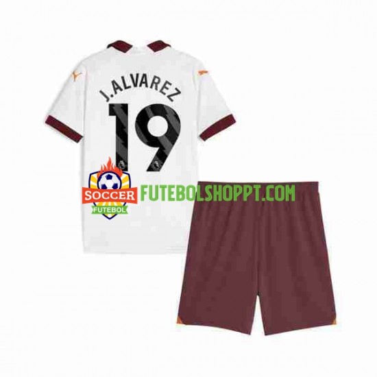 Camisola Júnior Manchester City Julian Alvarez 19 Alternativa Equipamento 2023-2024 Manga Curta