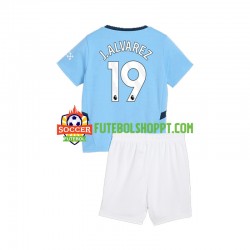 Camisola Júnior Manchester City Julian Alvarez 19 Principais Equipamento 2024-2025 Manga Curta