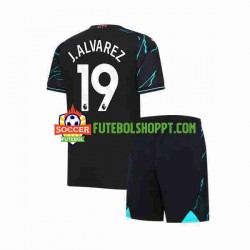 Camisola Júnior Manchester City Julian Alvarez 19 Terceiro Equipamento 2023-2024 Manga Curta