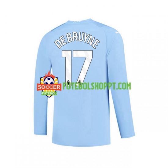 Camisola Homem Manchester City Kevin De Bruyne 17 Principais Equipamento 2023-2024 Manga Comprida