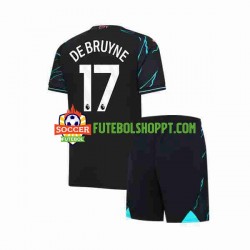 Camisola Júnior Manchester City Kevin De Bruyne 17 Terceiro Equipamento 2023-2024 Manga Curta Camisola Júnior Manchester City Kevin De Bruyne 17 Terceiro Equipamento 2023-2024 Manga Curta