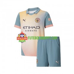 Camisola Júnior Manchester City Quarto Equipamento 2024-2025 Manga Curta