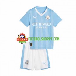 Camisola Júnior Manchester City Principais Equipamento 2023-2024 Manga Curta