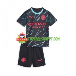 Camisola Júnior Manchester City Terceiro Equipamento 2023-2024 Manga Curta