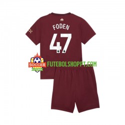Camisola Júnior Manchester City Phil Foden 47 Terceiro Equipamento 2024-2025 Manga Curta