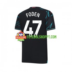 Camisola Homem Manchester City Phil Foden 47 Terceiro Equipamento 2023-2024 Manga Curta