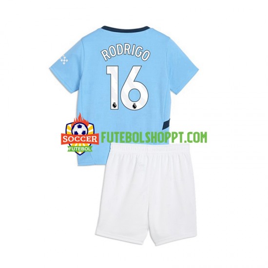 Camisola Júnior Manchester City RODRIGO 16 Principais Equipamento 2024-2025 Manga Curta
