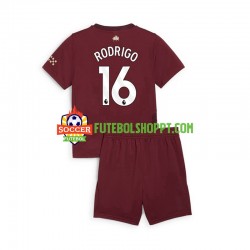 Camisola Júnior Manchester City RODRIGO 16 Terceiro Equipamento 2024-2025 Manga Curta
