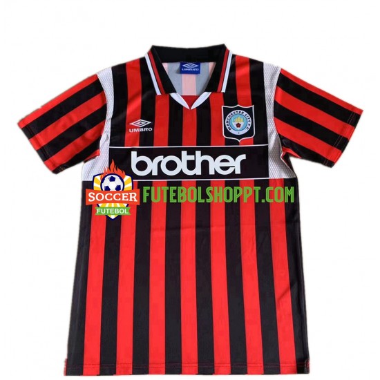 Camisola Homem Manchester City 1996 Retro Alternativa Equipamento Manga Curta