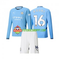 Camisola Júnior Manchester City Rodri 16 Principais Equipamento 2024-2025 Manga Comprida