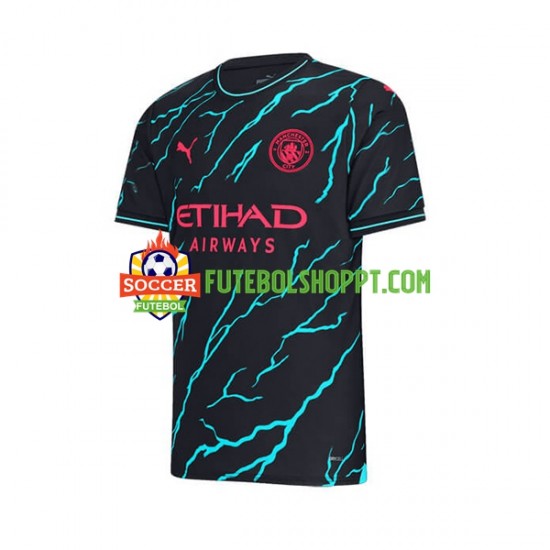 Camisola Homem Manchester City Rodri Hernandez 16 Terceiro Equipamento 2023-2024 Manga Curta