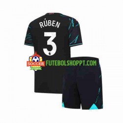 Camisola Júnior Manchester City Ruben 3 Terceiro Equipamento 2023-2024 Manga Curta