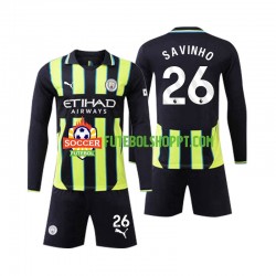 Camisola Júnior Manchester City Savinho 26 Alternativa Equipamento 2024-2025 Manga Comprida