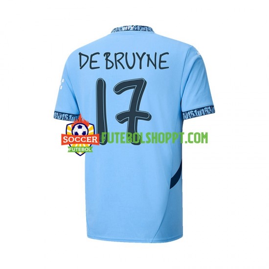 Camisola Homem Manchester City UCL Font DE BRUYNE 17 Principais Equipamento 2024-2025 Manga Curta