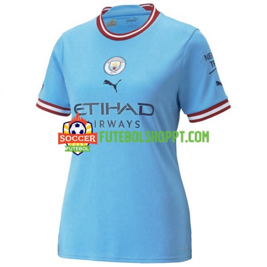 Camisola Mulher Manchester City Principais Equipamento 2022-2023 Manga Curta