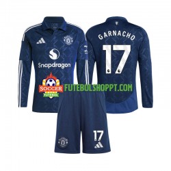 Camisola Júnior Manchester United Alejandro Garnacho 17 Alternativa Equipamento 2024-2025 Manga Comprida