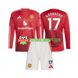 Camisola Júnior Manchester United Alejandro Garnacho 17 Principais Equipamento 2024-2025 Manga Comprida