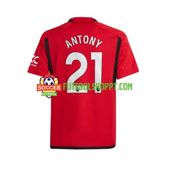 Camisola Homem Manchester United Antony Matheus 21 Principais Equipamento 2023-2024 Manga Curta
