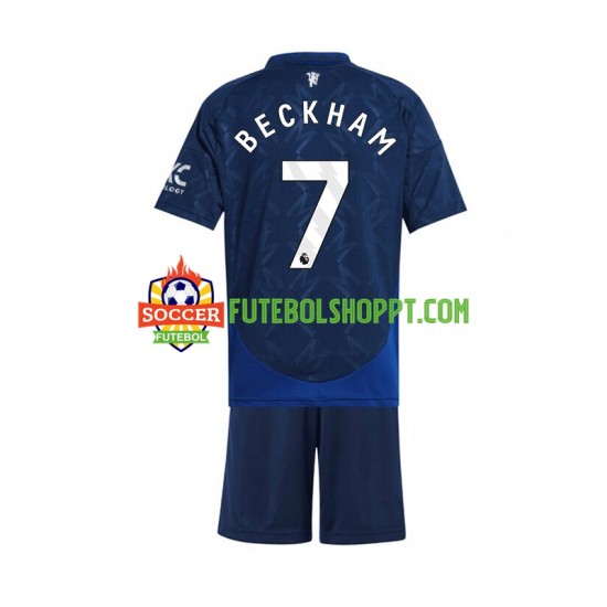 Camisola Júnior Manchester United Beckham 7 Alternativa Equipamento 2024-2025 Manga Curta