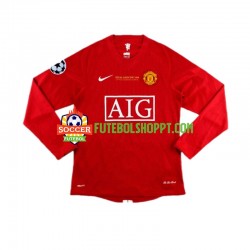 Camisola Homem Manchester United Champion League 2007 Retro Principais Equipamento Manga Comprida